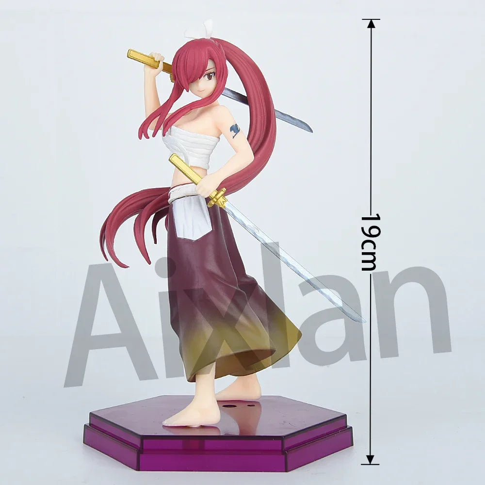 Aixlan Erza Scarlet Figure 19cm Demon Blade Red Sakura Non PVC Action Figure Amine Birthday Gift Collectible Figurine