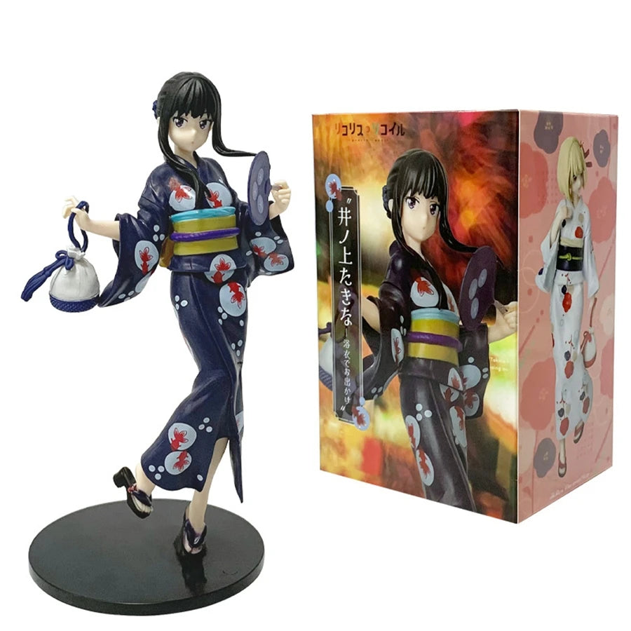 20cm Lycoris Recoil Anime Figure Bathrobe Nishikigi Chisato Action Figure Kawaii Inoue Takina Figurine PVC Collection Model Toys