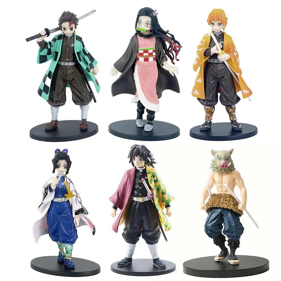In Stock 16CM Anime Demon Slayer Kimetsu No Yaiba Figure Kamado Tanjirou Action Figure Agatsuma Zenitsu Nezuko PVC Model Toys
