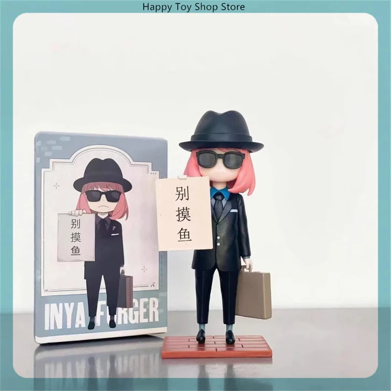 15cm Spy×Family Anya Forger Never Fish In Trouble Water Agent Anime Figure Model Statue Collection Desktop Decoration Ornament