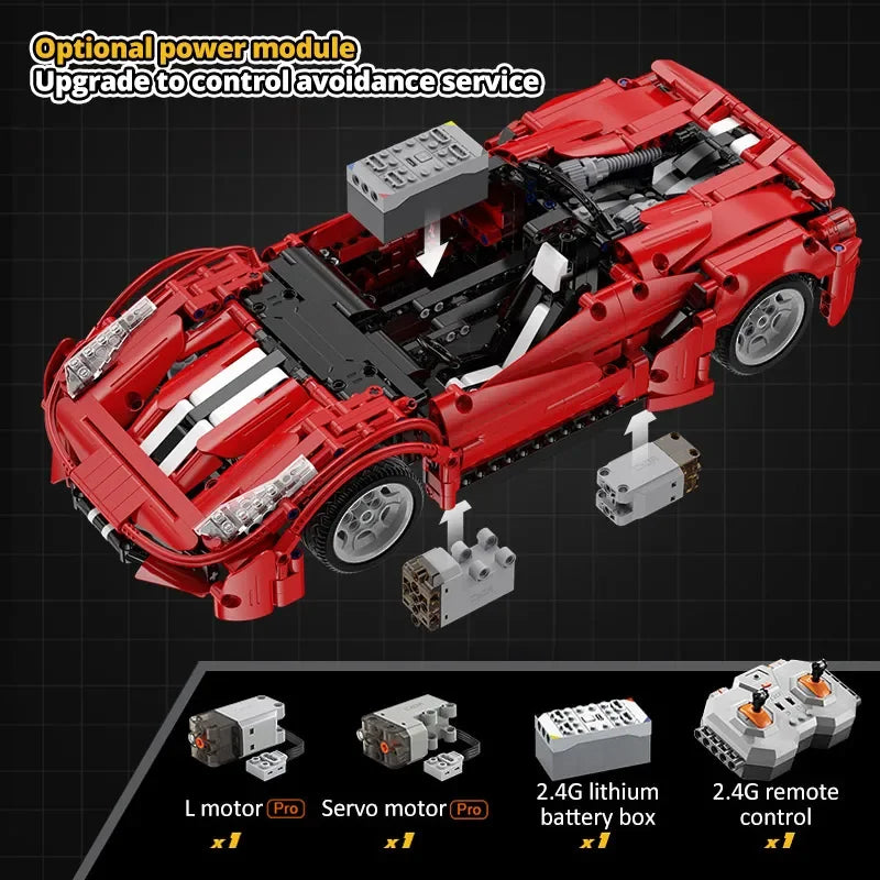 Cada 1126 PCS CITY Compatible RC Car Building Blocks Technical STEM Remote Control Toys Gift Red Supercar Bricks For Children