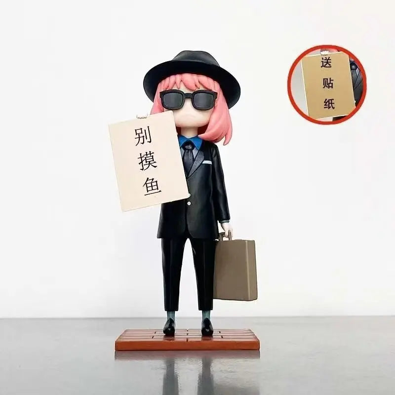 15cm Spy×Family Anya Forger Never Fish In Trouble Water Agent Anime Figure Model Statue Collection Desktop Decoration Ornament