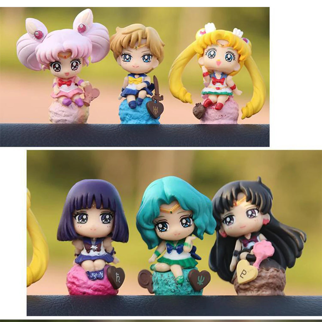 Sailor Moon Animation Game Peripheral Toys Lovely Figure Model Car Desktop Decoration Sailor Moon Mercury Mars Jupiter Venus