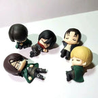 BANDAI Attack on Titan figure Pendant Sleep style capsule toys Eren Jaeger Mikasa figure Brand new genuine In shelf