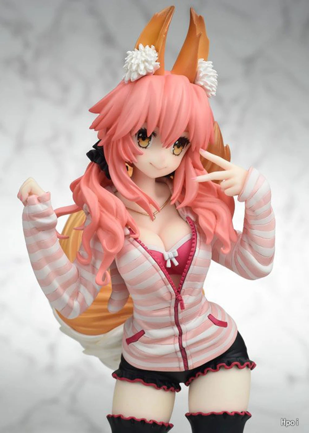 25CM Anime Fate/Extra CCC Tamamo no Mae Figure 1/7 Caster Plain Clothes ver Stand Model Toy Doll Action Figure Collection Gifts