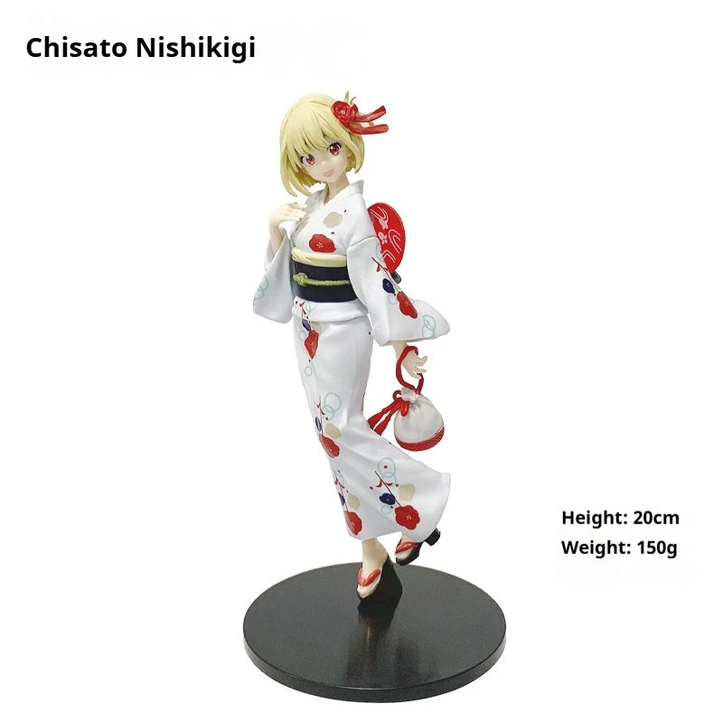Lycoris Recoil Chisato Nishikigi & Takina Inoue Yukata Summer Kimono 20cm Anime Figure Statue Desktop Decoration Gift