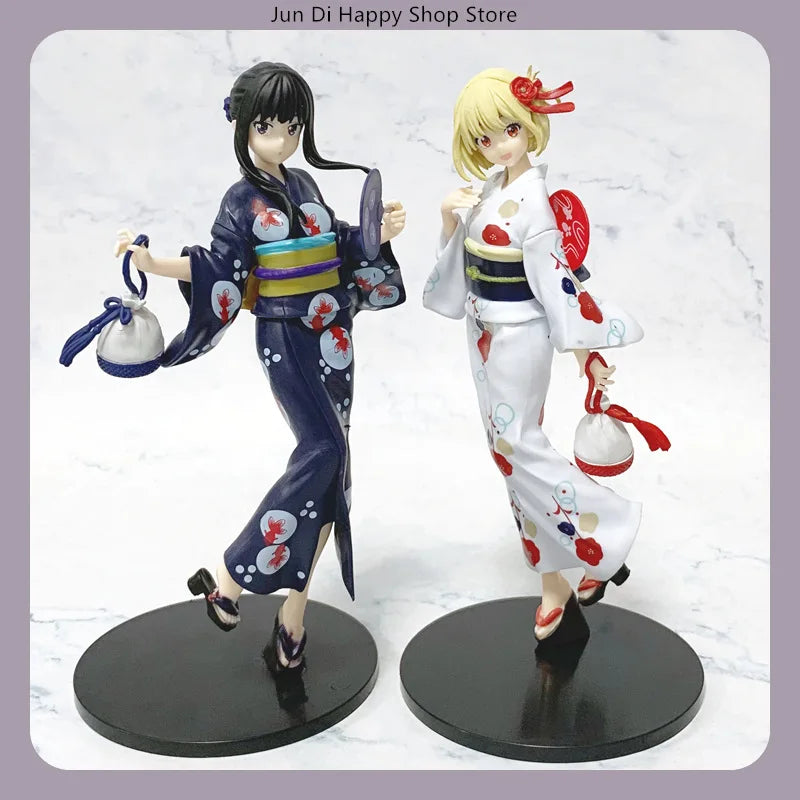 Lycoris Recoil Chisato Nishikigi & Takina Inoue Yukata Summer Kimono 20cm Anime Figure Statue Desktop Decoration Gift