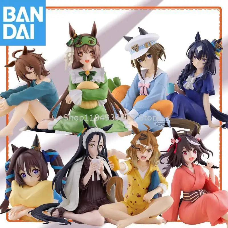 Original Bandai Umamusume: Pretty Derby Relax Time Movie Edition TV Anime Kitasan Black Figure Model Collector Figurine Toys