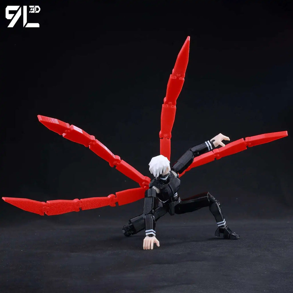 9L 3D Articulated Action Figure - Kaneki Ken From Tokyo Ghoul Lucky Dummy 13 Collectible One-Eyed Ghoul Ver Desktop Display Toys