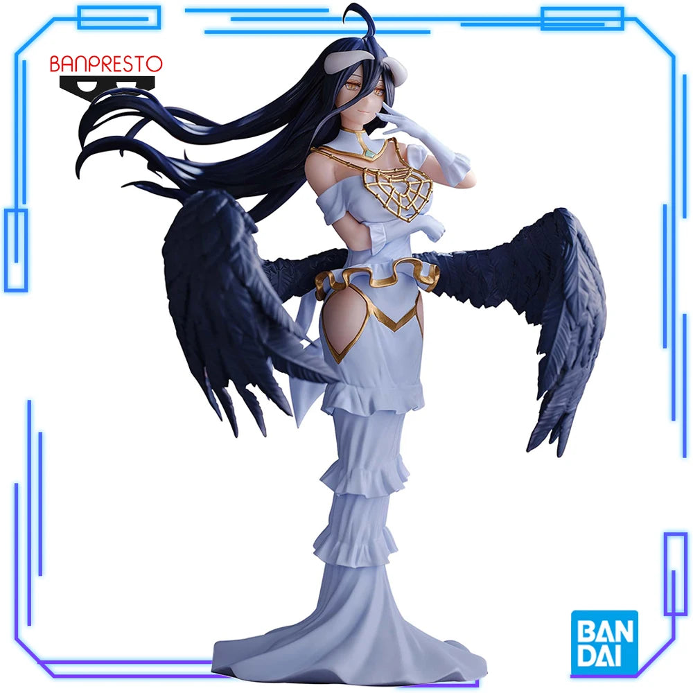 In Stock Bandai Original Genuine Anime Overlord IV Albedo Pure White Demon 20cm Collections Model Toys Banpresto Figures Gift