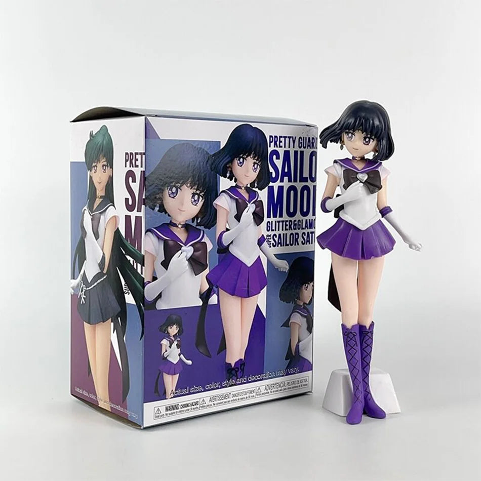 23cm Anime Sailor Moon Meiou Setsuna Figure GLITTER&GLAMOURS Kaiou Michiru Tenoh Haruka Tomoe Hotaru Action Figurine Toy Gift