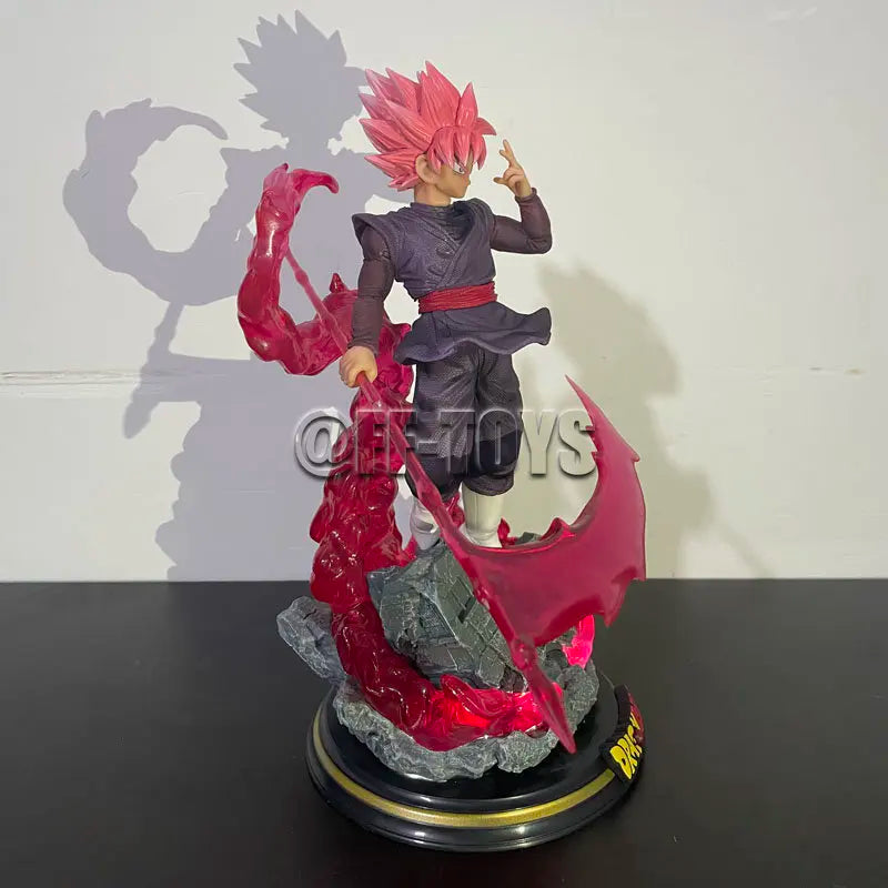 28CM Dragon Ball Z Zamasu Figure Black Goku PVC Action Figures GK Statue with Light Base Collection Model Toys for Children Gift