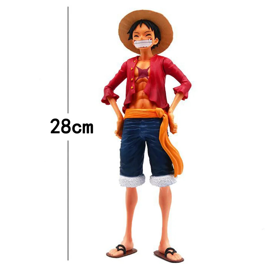 28cm One Piece Anime Figure Confident Smiley Luffy Three Form Face Changing Action Figurine Doll PVC Model Toys Collection Gifts
