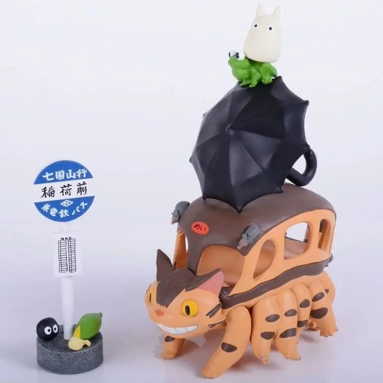 Anime My Neighbor Totoro Bus Figure Cartoon Pvc Mini No Face Man Series Statue Cute Action Model Toy Room Ornaments Kids Gifts