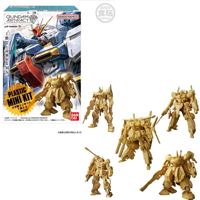 Fast Shipping Bandai Anime Shokugan GUNDAM ARTIFACT 01-05 Plastic Mini Set Zaku Wing MkII Original Model Toys Action Figure Kid