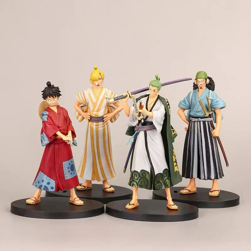 One Piece 17cm Anime Figure Luffy Zoro Chopper Yamato Nami Robin Anime Statue Action Figure Collection Model Kid Toy