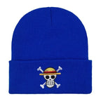 New ONE PIECE Beanies Women Autumn Winter Warm Hat Anime Luffy Cosplay Skull Embroidery Caps for Men Knitted Unisex Bonnet Gifts