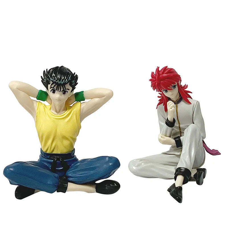 Figura de Anime YuYu Hakusho de 8cm, figura de acción de Urameshi Yusuke, figura de tapón de fideos Kurama, colección de PVC par