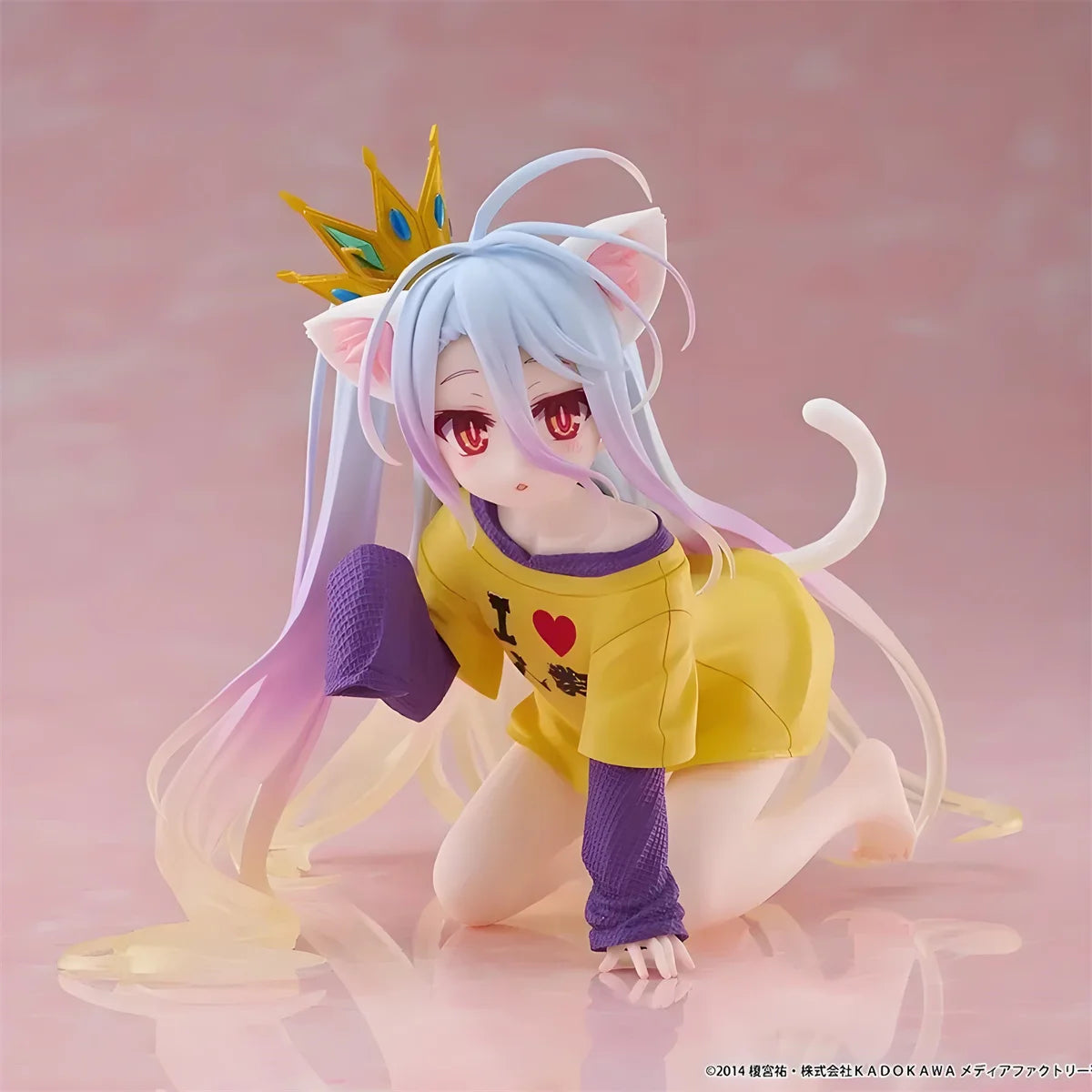 In Stock TAiTO Desktop Cute NO GAME NO LIFE Shiro ~Cat Ear Sleeve Jacket Ver.~ 13CM PVC Anime Action Figures Model Ornament Toy