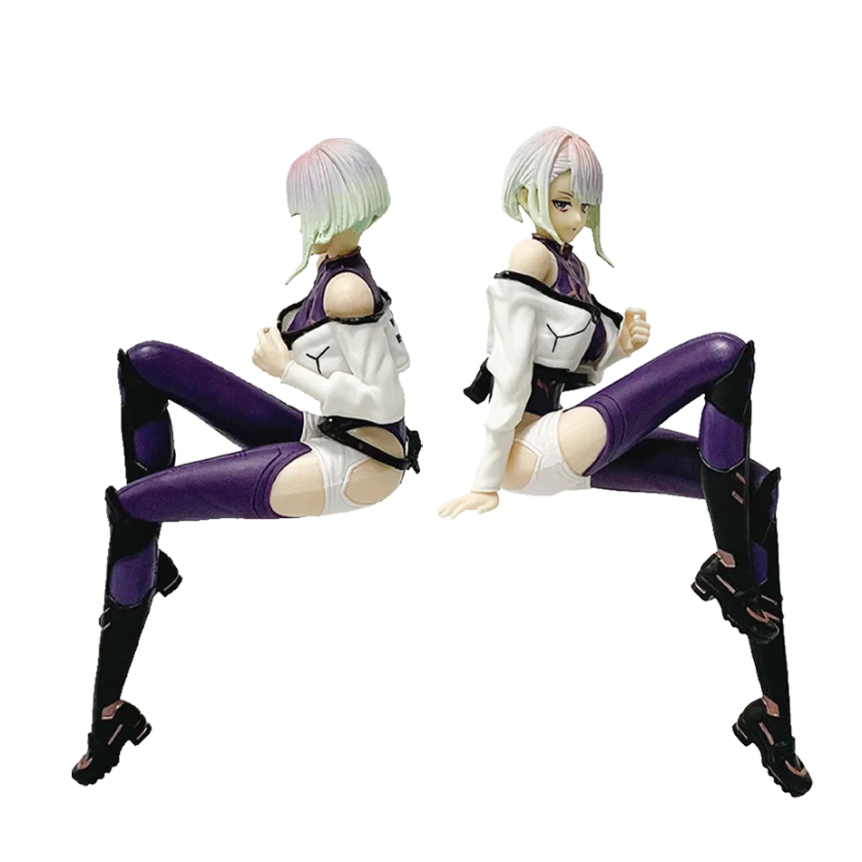 Anime Game Figure 17CM Seated Position Lucy Rebecca Model Toy Birthday Gift Collection Aciton Figure Desk Decoration Gift