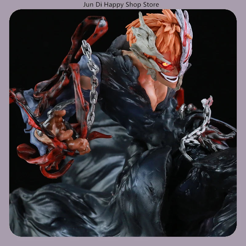 22cm Bleach Ichigo Kurosaki Hollow Mask Attacking Pose Anime Figure Model Statue Desktop Decoration