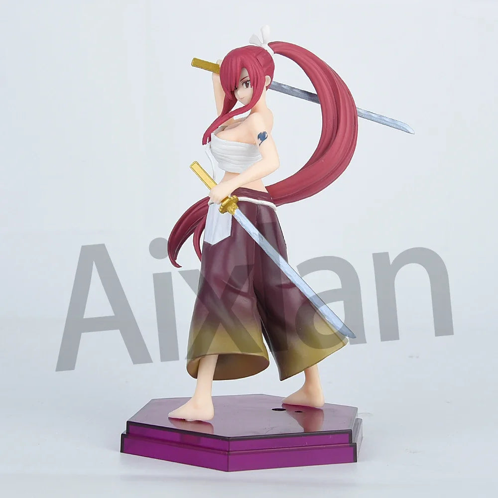 Aixlan Erza Scarlet Figure 19cm Demon Blade Red Sakura Non PVC Action Figure Amine Birthday Gift Collectible Figurine