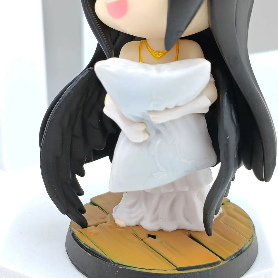 12cm Anime Overlord Pillow Albedo Q Version Figurine Model Doll Pvc Collection Desktop Decoration Fashion Birthday Toy Gift