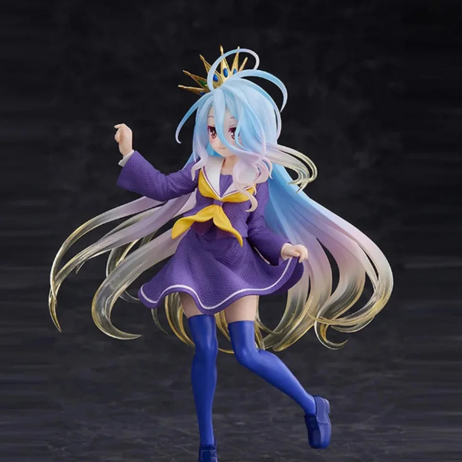 White Shiro No Game No Life Anime PVC Figure 18.5cm Action Ornament Collectible Model Toy for Holiday Gift
