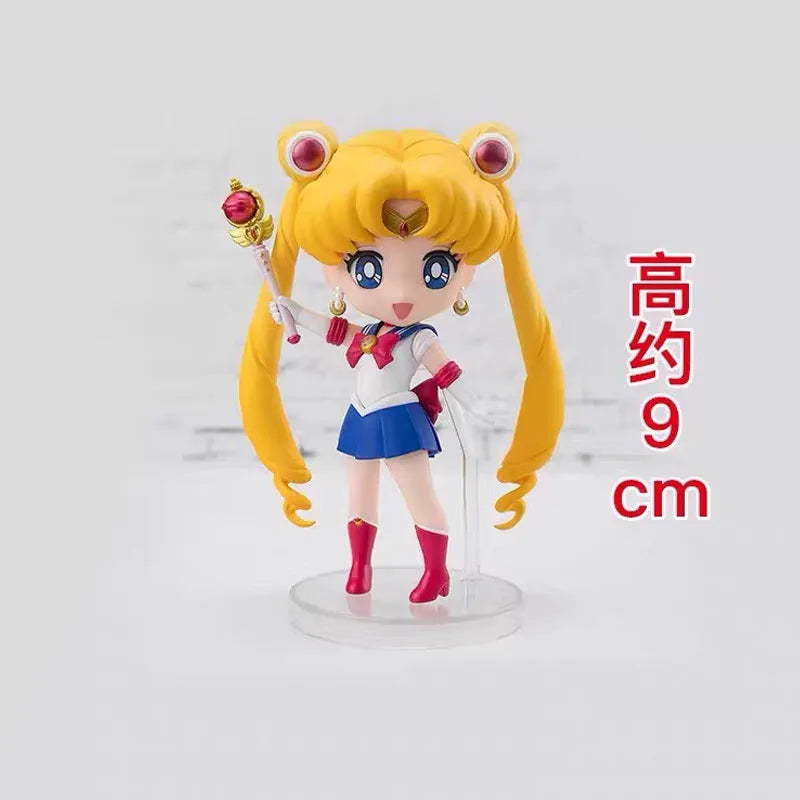 Bandai Genuine Figuarts Mini Sailor Moon Black Lady 30th Anniversary Anime Action Figure Collectible Model Toys Gift Children