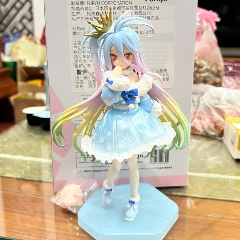 Pre-sale Genuine Furyu No Game No Life TENITOL Shiro Japanese Anime Action Figure With Interchangeable Face For Birthday