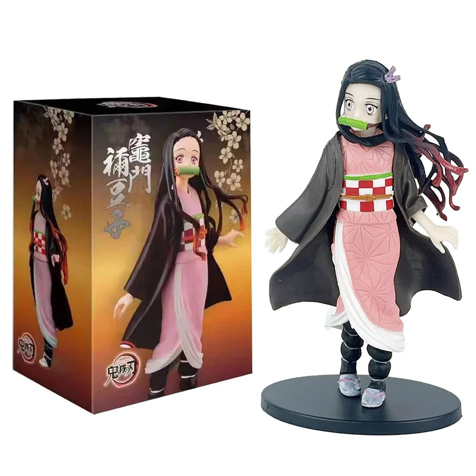 In Stock 16CM Anime Demon Slayer Kimetsu No Yaiba Figure Kamado Tanjirou Action Figure Agatsuma Zenitsu Nezuko PVC Model Toys