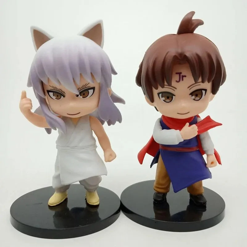 1Set Anime Figure YuYu Hakusho Yuusuke Urameshi Kurama Fleeting Shadow PVC Cute Q-version Model Children's Gift Toys 9-11CM
