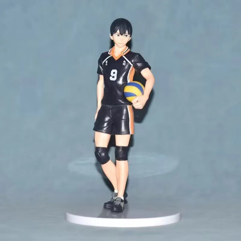 26CM Anime Haikyuu Tobio Kageyama Shoyo Hinata Figure National Competition Net Jumping Pose 1/8 Model Toy Gift Aciton Figure