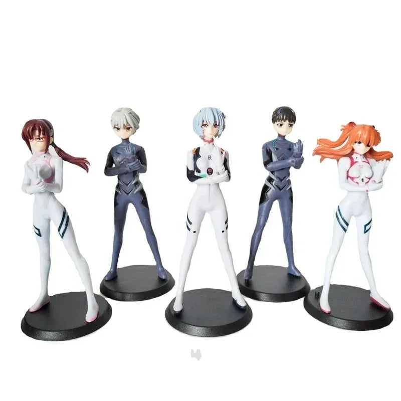 13.5cm 5pcs Anime EVA Ayanami Rei Asuka Figure Ikari Shinji Evangelion Battle Suit Gashapon Figure PVC Collection Model Toy Gift