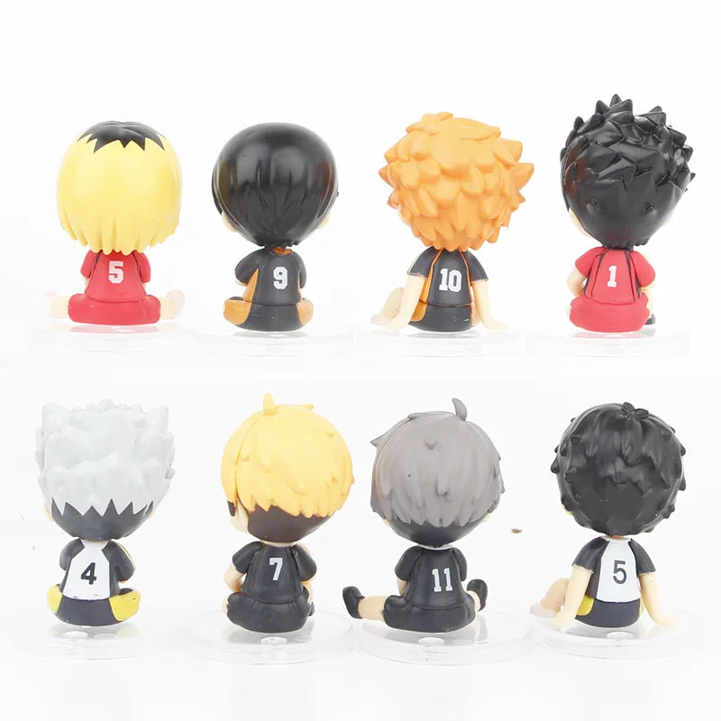 1Set Anime Haikyuu Figure Toys Q version Kenma Kozume Shoyo Hinata Kotaru Bokuto Yu Nishinoya Model Toy Gift Action Figure PVC