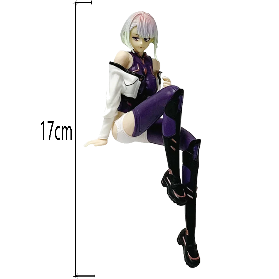 Anime Game Figure 17CM Seated Position Lucy Rebecca Model Toy Birthday Gift Collection Aciton Figure Desk Decoration Gift