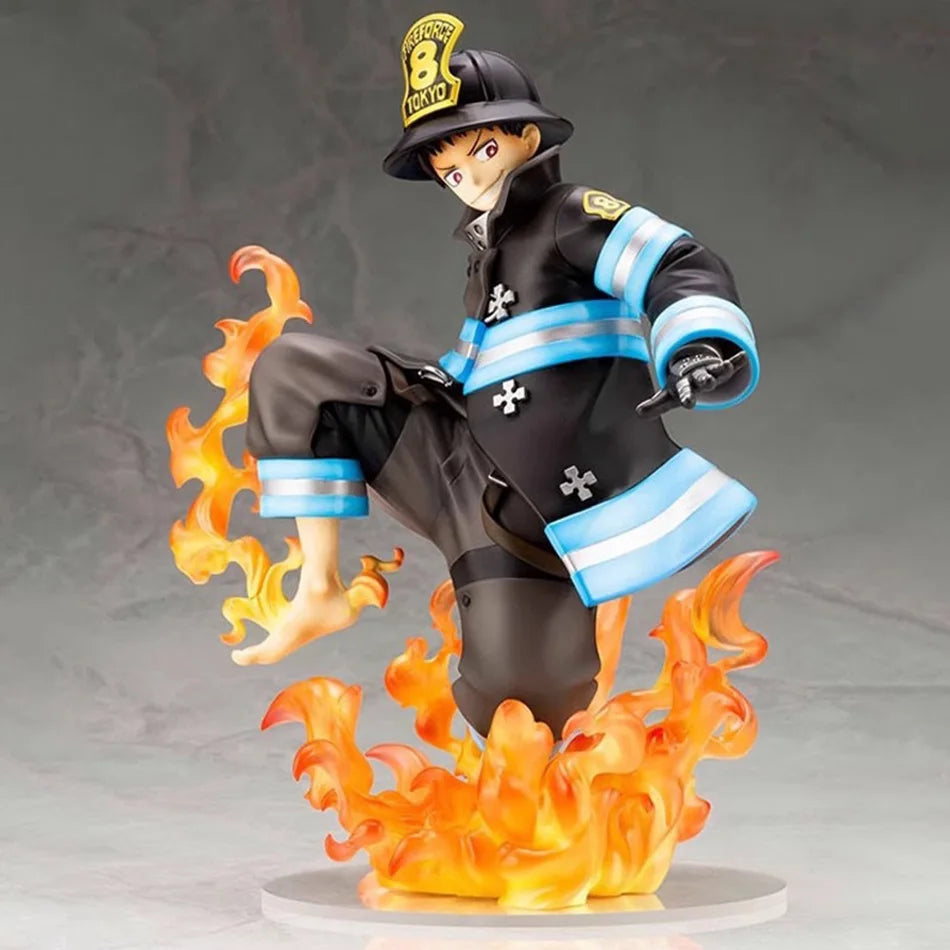 16CM Shinra Kusakabe Figure Anime Fire Force Special Effect Blood Desktop Doll Golf Model Toy Gift Collection Ornaments PVC