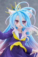 18.9cm Anime No Game No Life Figure Shiro Figure Cat Ear School Uniform Ver Figure Toy Gift Collection Aciton Figure PVC