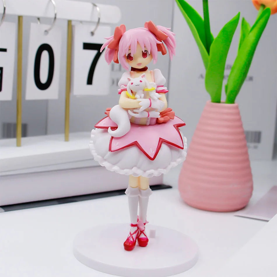17cm Puella Magi Madoka Magica Aniem Figure Kaname Madoka Action Figure Magic Girl Model Decor Statue Dolls Toys Christmas Gift