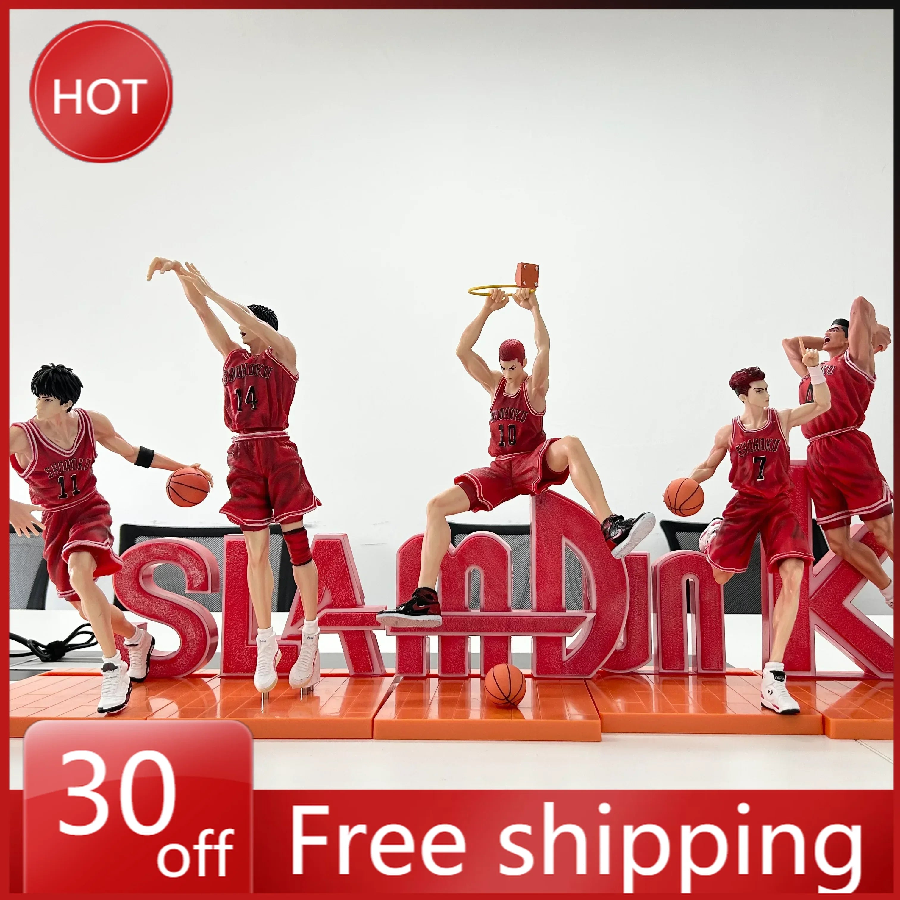 SLAM DUNK Figure Kaede Rukawa Sakuragi Hanamichi  Hisashi Mitsui 5pcs Collection Anime Doll Action Figurines Gift Anime Kid Toy