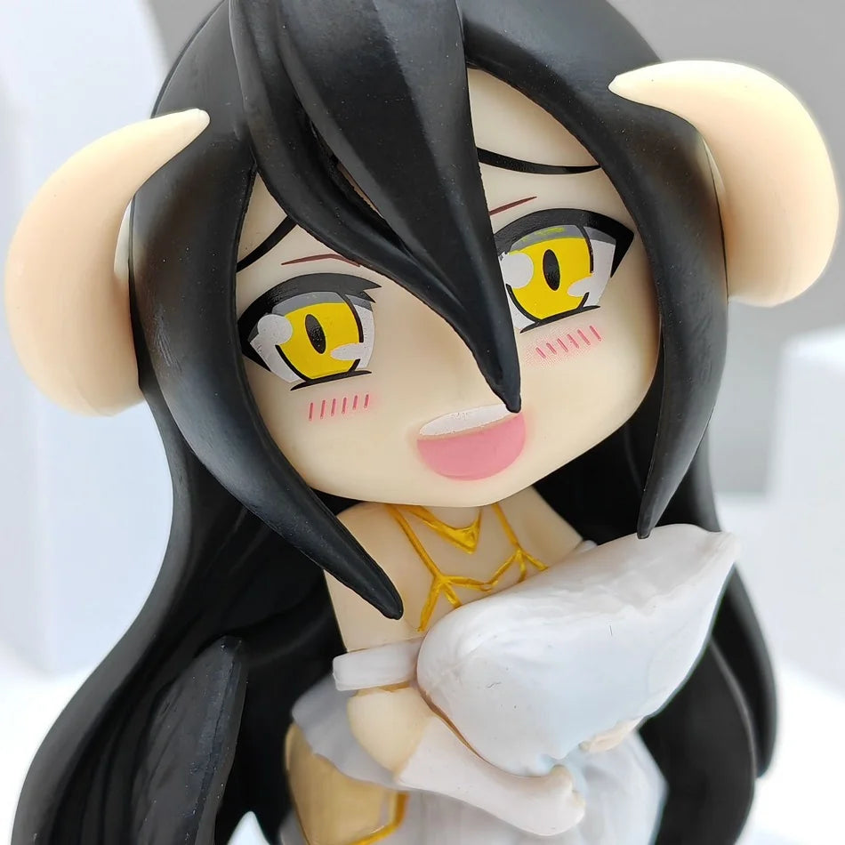 12cm Anime Overlord Pillow Albedo Q Version Figurine Model Doll Pvc Collection Desktop Decoration Fashion Birthday Toy Gift