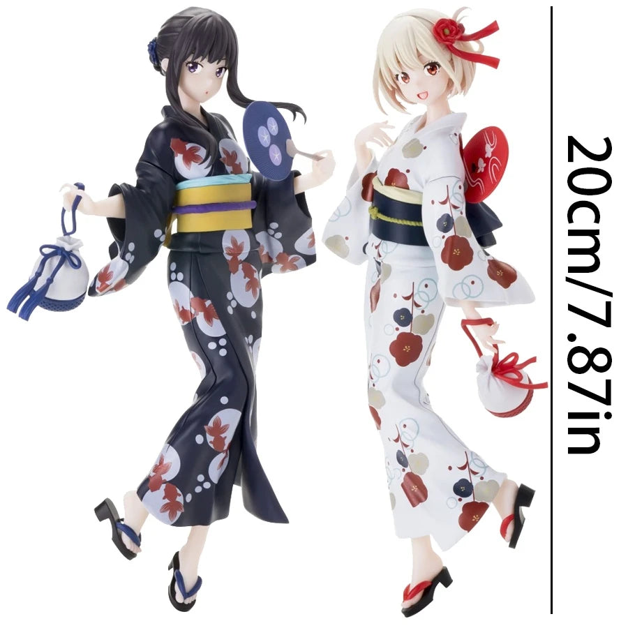 20cm Lycoris Recoil Anime Figure Bathrobe Nishikigi Chisato Action Figure Kawaii Inoue Takina Figurine PVC Collection Model Toys