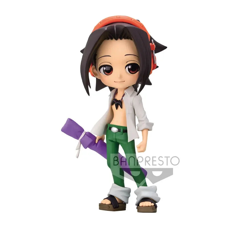Bandai Genuine Q Posket SHAMAN KING Yoh Asakura Anime Action Figure Toys for Boys Girls Kids Gifts Collectible Model Ornaments
