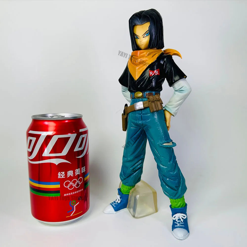 25CM Dragon Ball Z Android 17 18 Anime Figure Android 18 PVC Action Figures Collection Model Toys for Children Christmas Gifts
