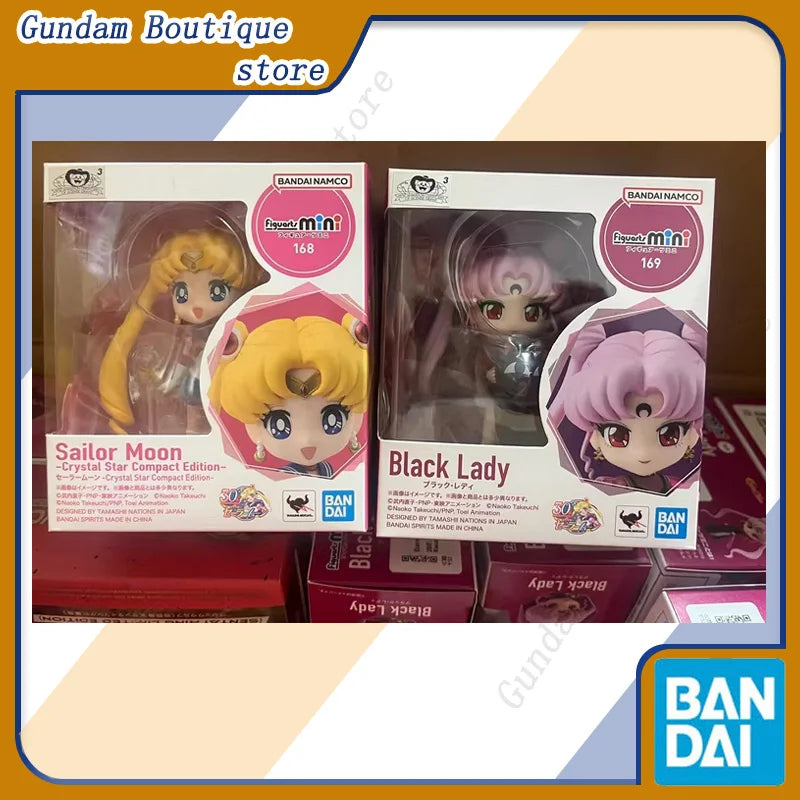 Bandai Genuine Figuarts Mini Sailor Moon Black Lady 30th Anniversary Anime Action Figure Collectible Model Toys Gift Children