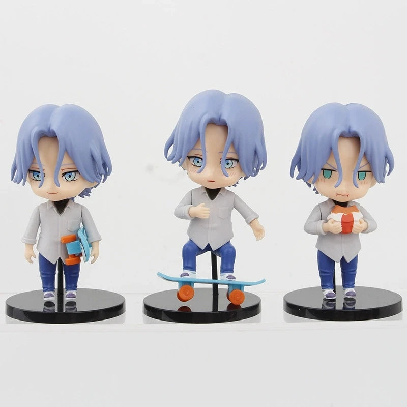 11CM  Anime SK8 The Infinity Figure Cartoon Cartoon 6 Unlimited Skateboard Solid Doll Cake Decoration Ornaments Model Doll  PVC