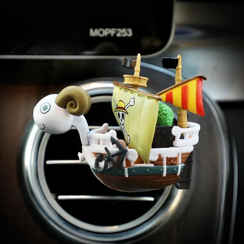 New Anime Cute One Piece Car Air Outlet Fragrance Decoration Luffy Zoro Action Figure Figurine Ornament Auto Interior Accessorie