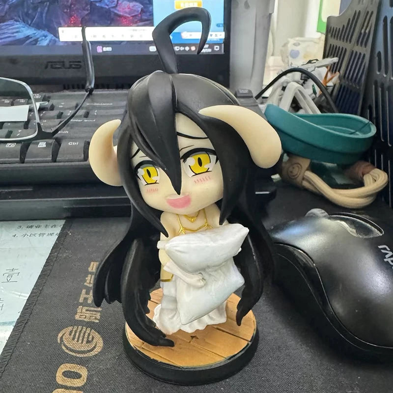 12cm Hot Anime Overlord Pillow Albedo Q Version Figure PVC Action Figure Model Doll Collection Decoration Toy Boys Birthday Gift