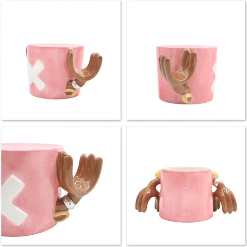 Anime One Piece Cosplay Ceramics Mug Water Cup Creative Luffy Ace Sabo Three Brothers Hat Shaped Coffee Milk Cup Ornament Gifts