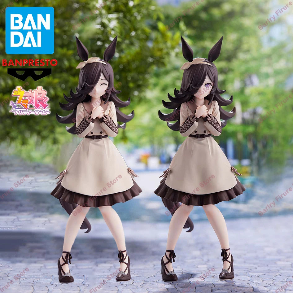 Original Genuine BANDAI BANPRESTO Uma Musume Pretty Derby Rice Shower Plain Clothes ver Anime Figure Boxed Premium Model Toys